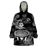 (Custom Personalised) Tonga Kumete Kava Bowl Sila Vibes - Black Wearable Blanket Hoodie LT8 Unisex One Size - Polynesian Pride