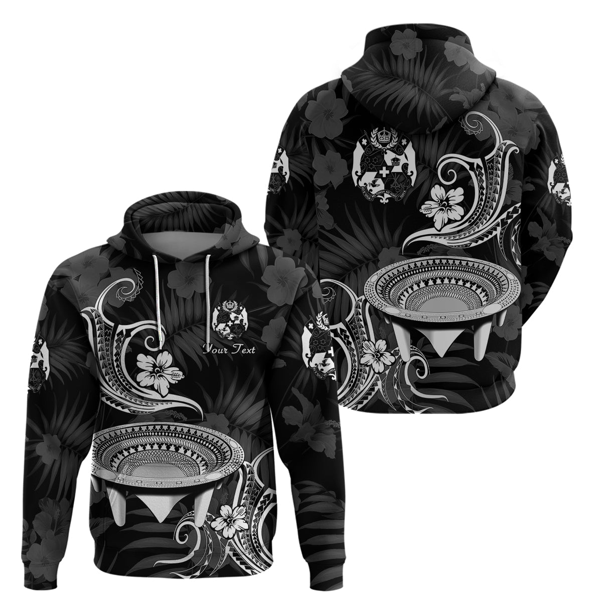 Custom Tonga Kumete Kava Bowl Sila Vibes Black Hoodie LT8 Pullover Hoodie Black - Polynesian Pride