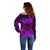 (Custom Personalised) Kakau Polynesian Tribal Hawaiian Turtle with Kanaka Maoli Purple Off Shoulder Sweater LT9 - Polynesian Pride