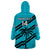 (Custom Text And Number) Fiji Rugby Tapa Pattern Fijian 7s Cyan Wearable Blanket Hoodie LT14 - Polynesian Pride