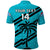 (Custom Text and Number) Fiji Rugby Tapa Pattern Fijian 7s Cyan Polo Shirt LT14 - Polynesian Pride