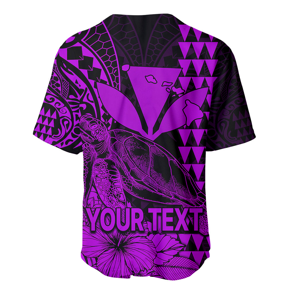 (Custom Personalised) Kakau Polynesian Tribal Hawaiian Turtle with Kanaka Maoli Purple Baseball Jersey LT9 - Polynesian Pride