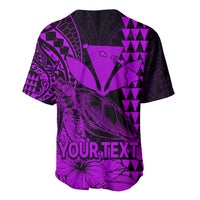 (Custom Personalised) Kakau Polynesian Tribal Hawaiian Turtle with Kanaka Maoli Purple Baseball Jersey LT9 - Polynesian Pride