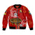 (Custom Personalised) Tonga Kumete Kava Bowl Sila Vibes - Red Bomber Jacket LT8 Unisex Red - Polynesian Pride