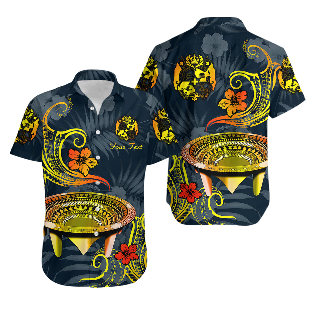 (Custom Personalised) Tonga Kumete Kava Bowl Sila Vibes - Gradient Hawaiian Shirt LT8 Navy - Polynesian Pride