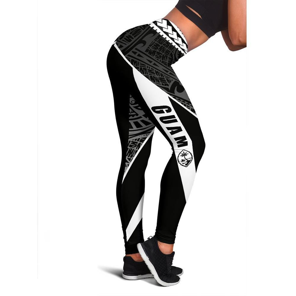 Guam Active Leggings Black - Polynesian Pride