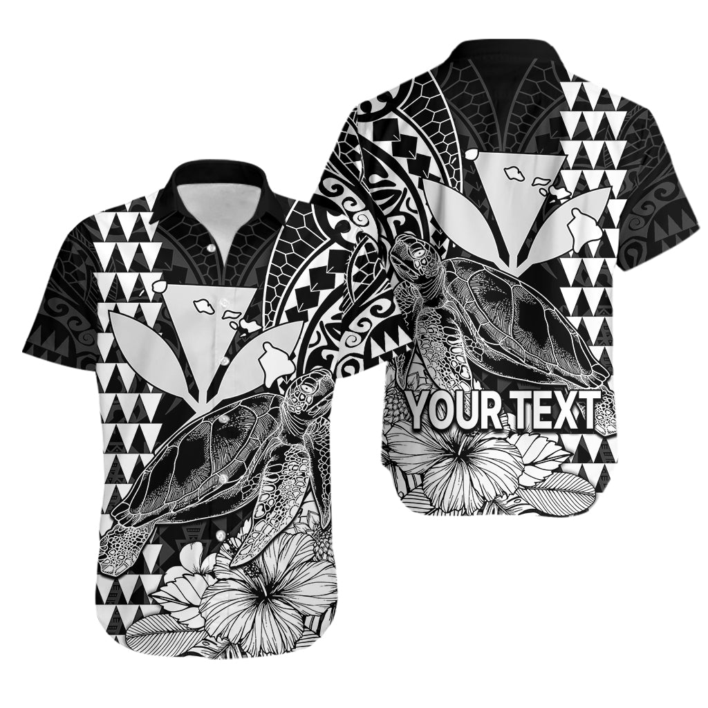 (Custom Personalised) Kakau Polynesian Tribal Hawaiian Turtle with Kanaka Maoli Black Hawaiian Shirt LT9 Black - Polynesian Pride