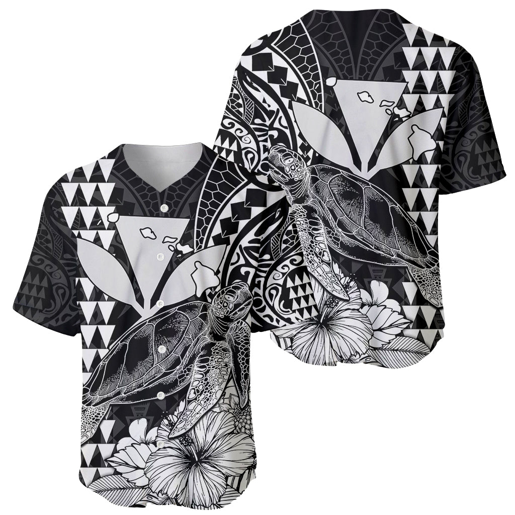 Kakau Polynesian Tribal Hawaiian Turtle with Kanaka Maoli Black Baseball Jersey LT9 Black - Polynesian Pride