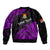 (Custom Personalised) Ribaberiki Kiribati Coat Of Arms Mix Purple Polynesian Bomber Jacket LT14 - Polynesian Pride