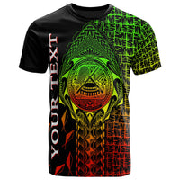 American Samoa Custom T Shirt AS Seal Rocket Style (Reggae) Unisex Black - Polynesian Pride