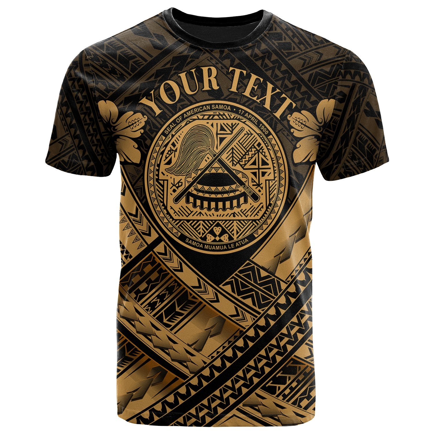 American Samoa Custom T Shirt AS Gold Seal Polynesian Patterns Unisex Art - Polynesian Pride