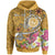 Tahiti Custom Hoodie Turtle Plumeria (Gold) Unisex Gold - Polynesian Pride