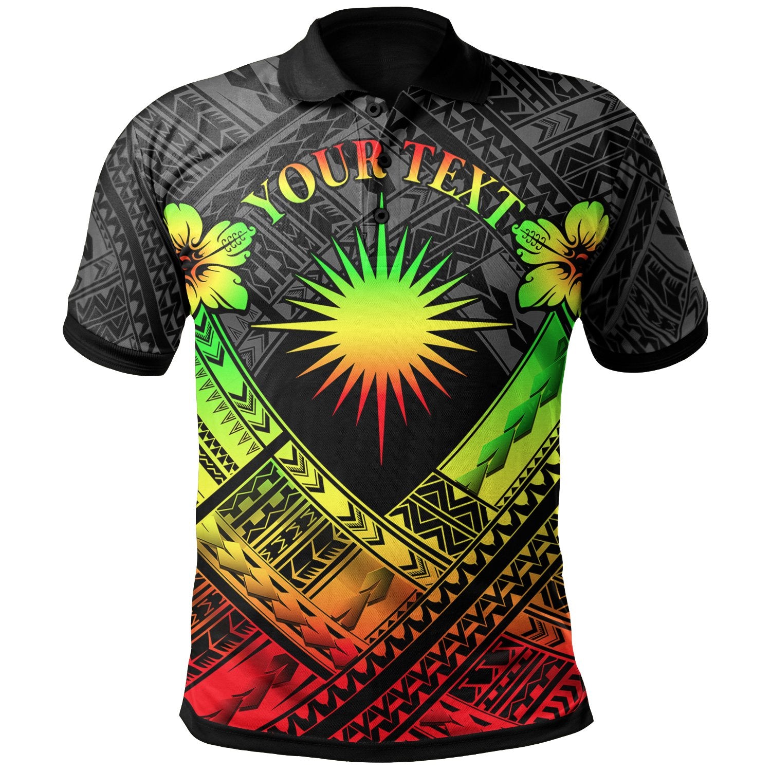 Marshall Islands Polynesian Custom Polo Shirt Marshall Islands Reggae Flag Camisole Hibiscus Style Unisex Reggae - Polynesian Pride