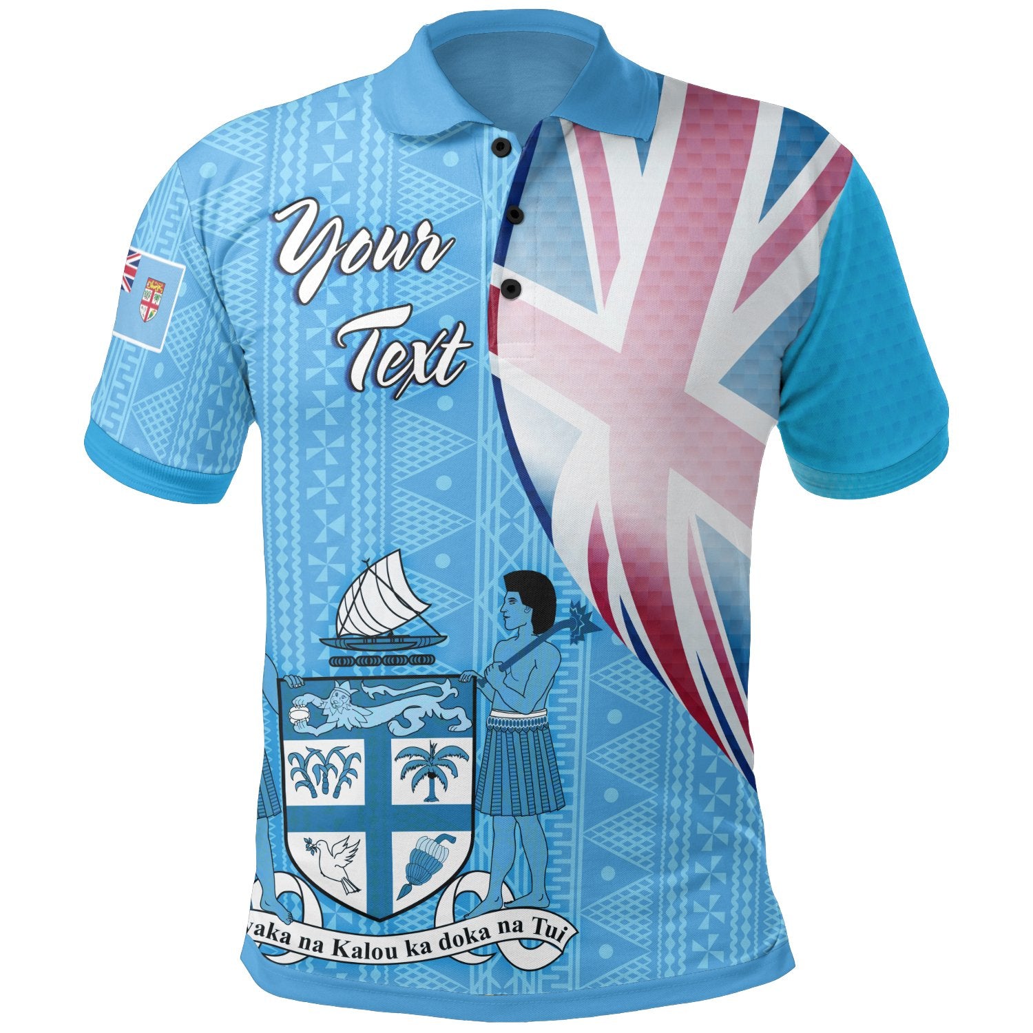 Fiji Custom Polo Shirt Viti Flag Unisex Blue - Polynesian Pride