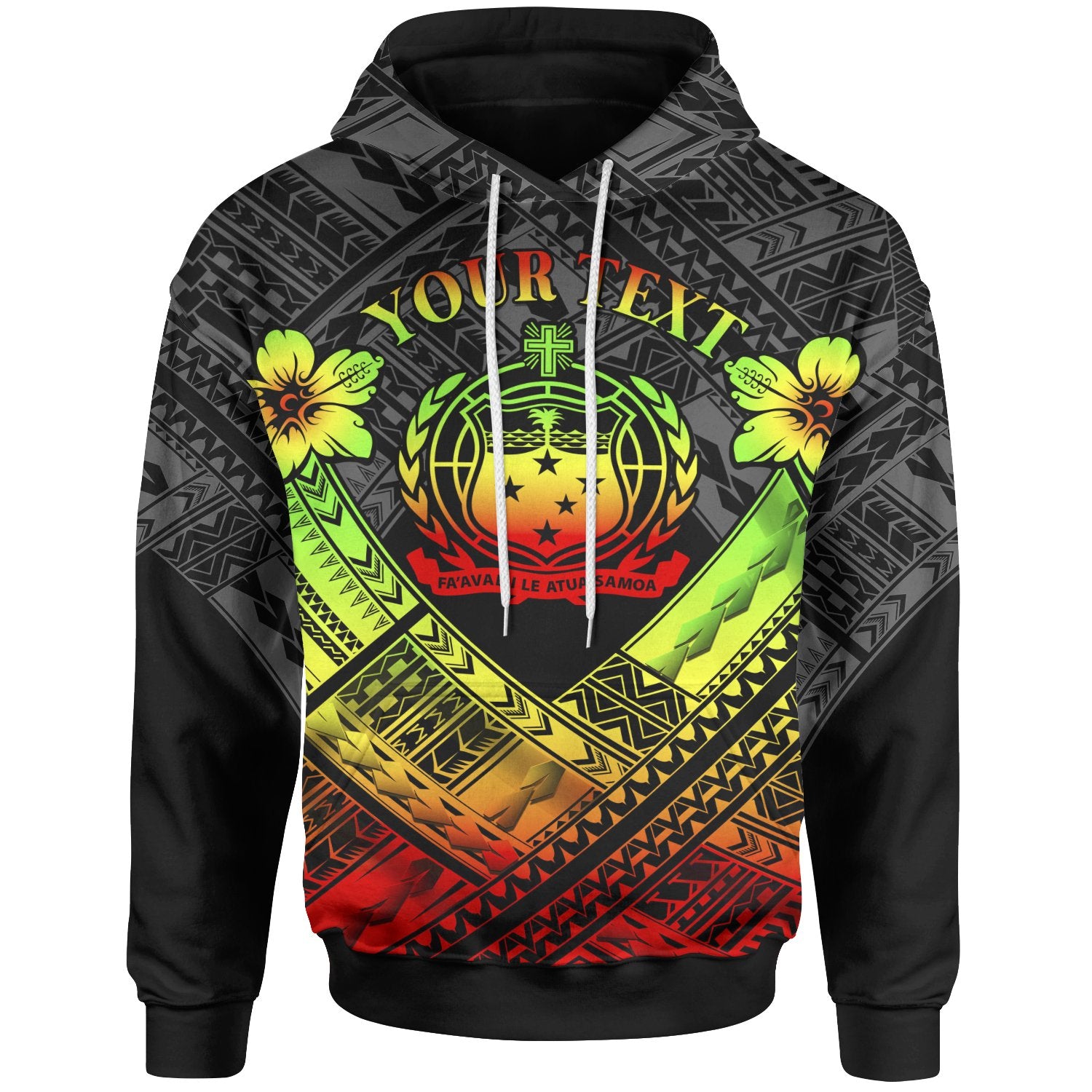 Samoa Custom Polynesian Hoodie Samoa Reggae Seal Camisole Hibiscus Style Unisex Reggae - Polynesian Pride