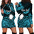 (Custom Personalised) Nauru Polynesian Hibiscus Naoero Turquoise Hoodie Dress LT14 Turquoise - Polynesian Pride