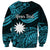 (Custom Personalised) Nauru Polynesian Hibiscus Naoero Turquoise Sweatshirt LT14 - Polynesian Pride