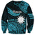 (Custom Personalised) Nauru Polynesian Hibiscus Naoero Turquoise Sweatshirt LT14 Unisex Turquoise - Polynesian Pride