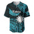 (Custom Personalised) Nauru Polynesian Hibiscus Naoero Turquoise Baseball Jersey LT14 - Polynesian Pride