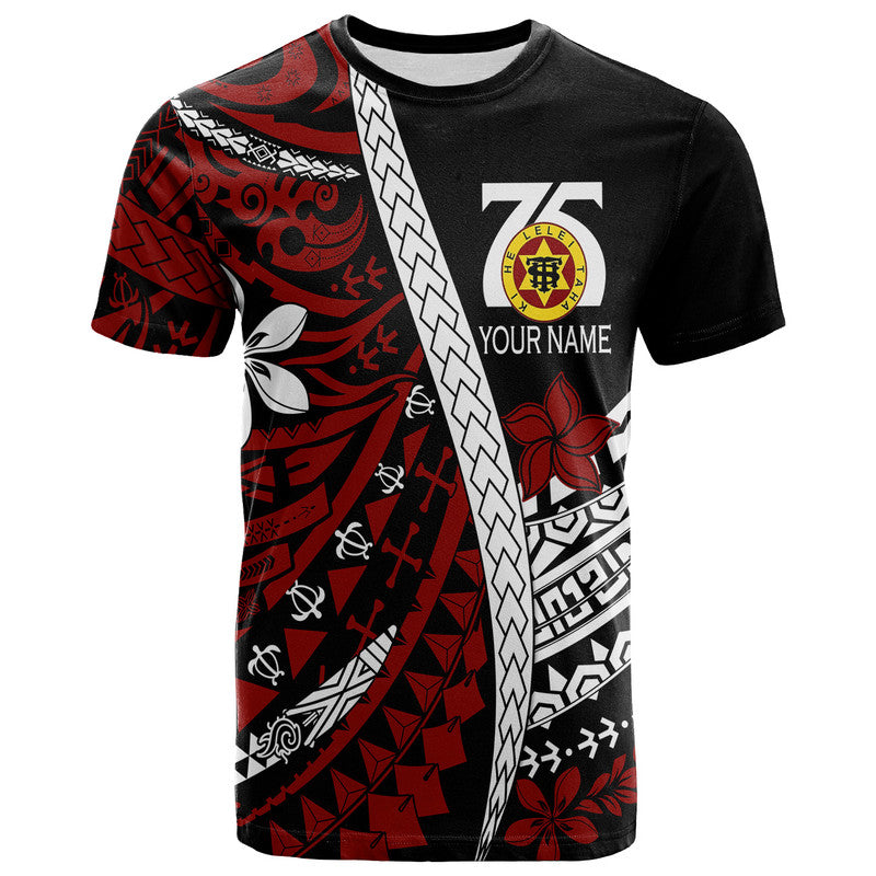 Custom Tonga High School 75th Anniversary T Shirt Black Polynesian Minimalist Style LT9 Adult Black - Polynesian Pride