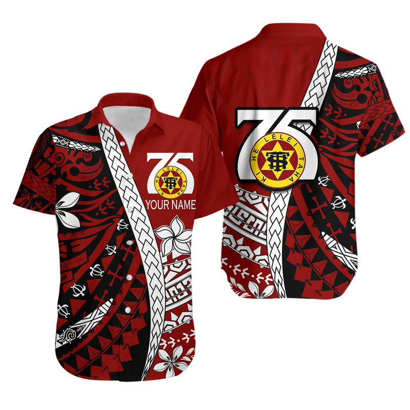 (Custom Personalised) Tonga High School 75th Anniversary Hawaiian Shirt Red Polynesian Minimalist Style LT9 Unisex Red - Polynesian Pride