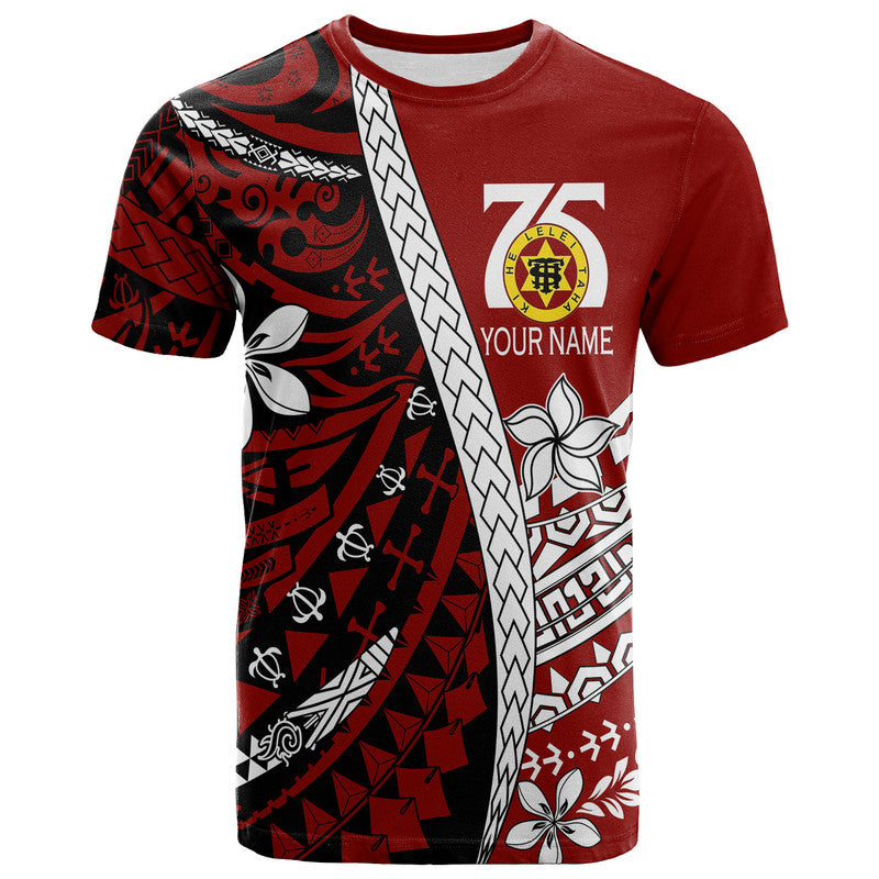 Custom Tonga High School 75th Anniversary T Shirt Red Polynesian Minimalist Style LT9 Adult Red - Polynesian Pride