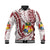 Tonga Emancipation Day Baseball Jacket Kupesi Pattern No.2 White LT9 Unisex - Polynesian Pride