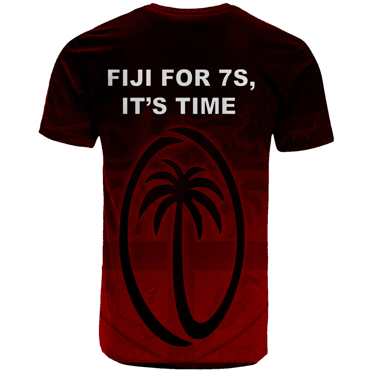 Fiji Rugby T Shirt Fiji For 7s, Its Time Red and Black RLT7 - Polynesian Pride