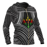 Kosrae Polynesian Zip up Hoodie Kosrae Flag Reggae Color - Polynesian Pride