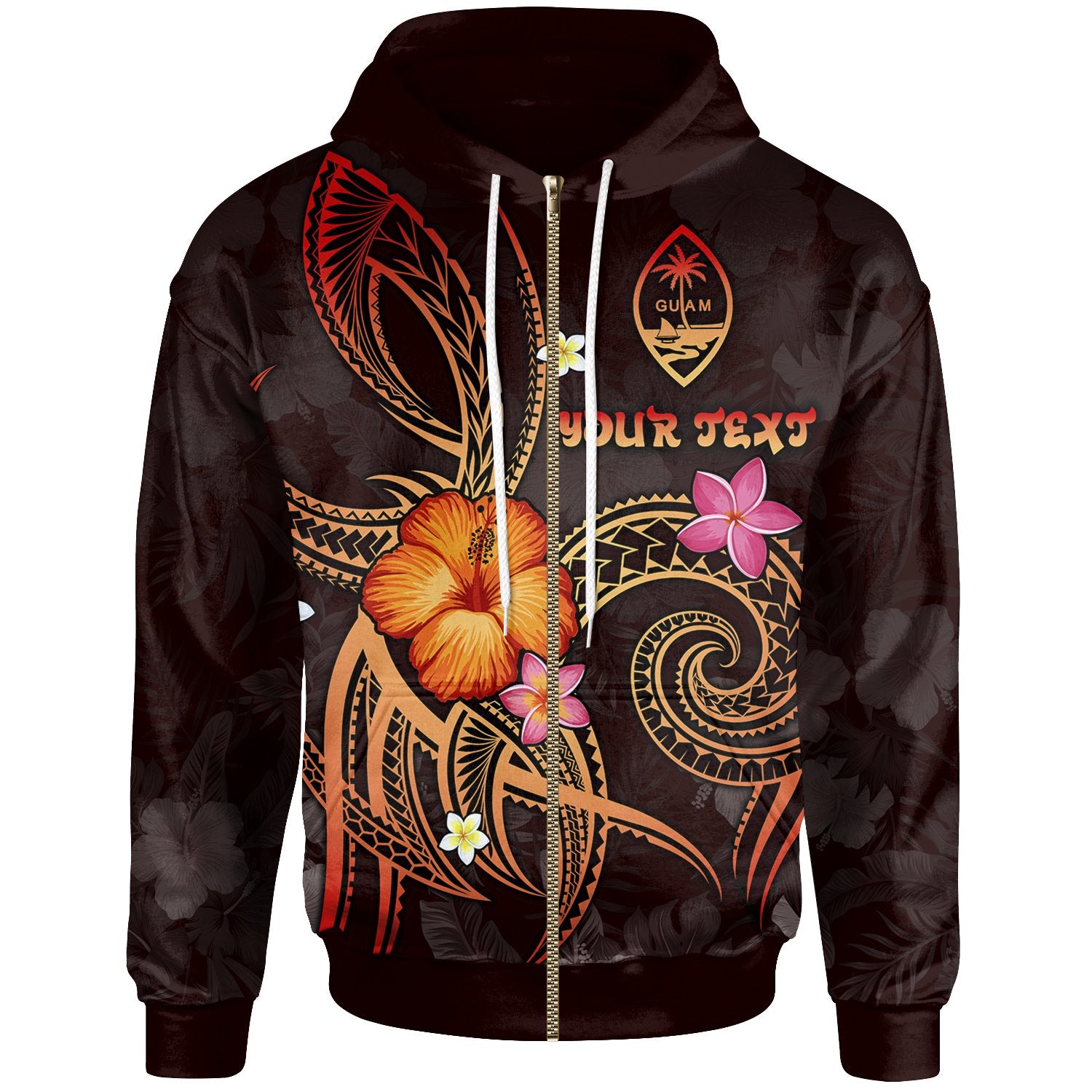 Guam Polynesian Custom Zip up Hoodie Legend of Guam (Red) Unisex Red - Polynesian Pride