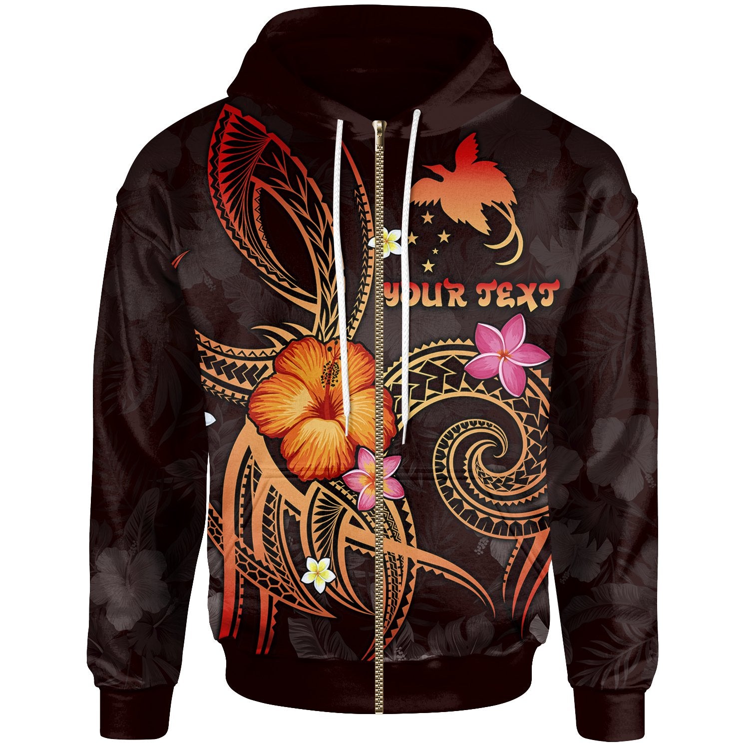 Papua New Guinea Polynesian Custom Zip up Hoodie Legend of Papua New Guinea (Red) Unisex Red - Polynesian Pride