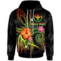 Polynesian Hawaii Custom Zip up Hoodie Legend of Kanaka Maoli (Reggae) Unisex Reggae - Polynesian Pride