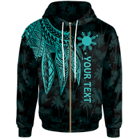 The Philippines Custom Zip up Hoodie Polynesian Wings (TurQuoiSe) Unisex Turquoise - Polynesian Pride