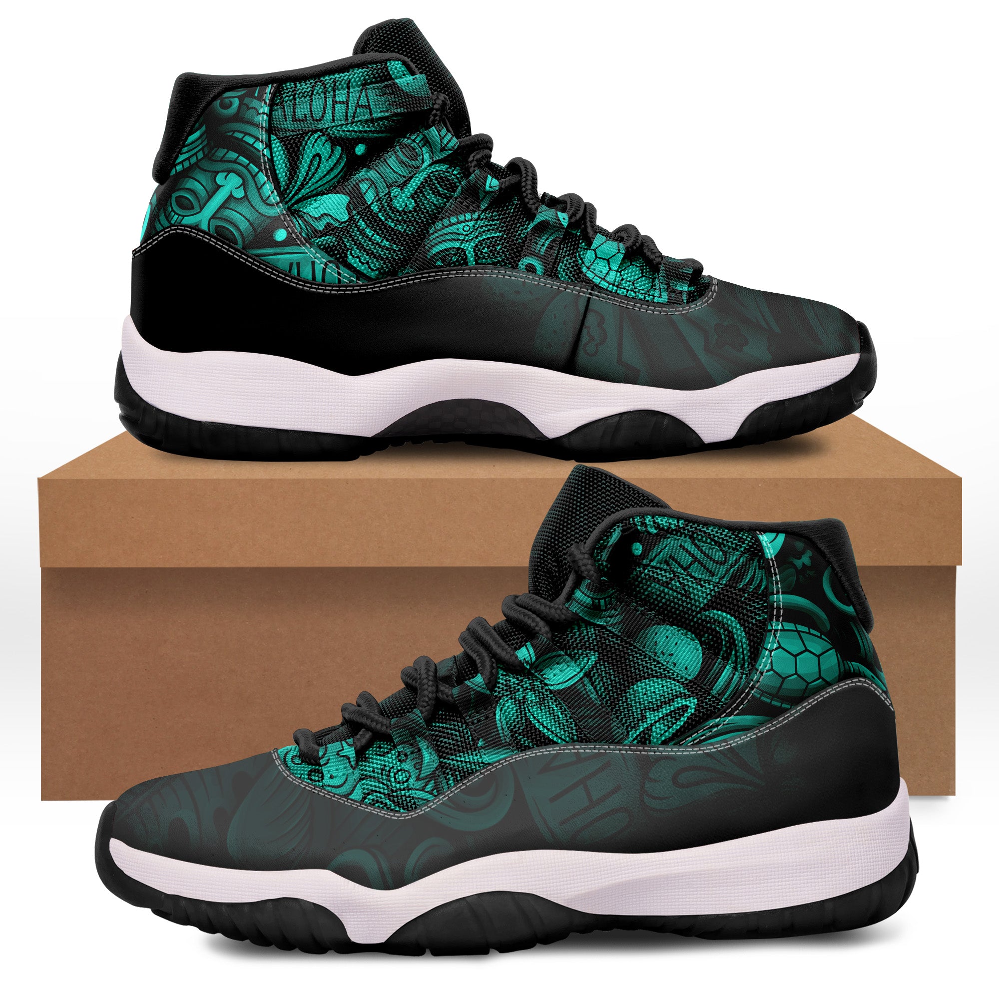 Hawaii Sneaker J.11 Hawaii Cartoon Style No.2 LT6 Green - Polynesian Pride