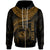 Polynesian Hawaii Custom Zip up Hoodie Hawaiian Waves (Golden) Unisex Golden - Polynesian Pride