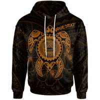 American Samoa Polynesian Custom Hoodie Vintage Polynesian Turtle (Golden) Unisex Golden - Polynesian Pride