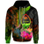 Guam Polynesian Custom Zip up Hoodie Hibiscus and Banana Leaves Unisex Reggae - Polynesian Pride