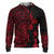 Kosrae Hoodie Micronesia Red Patterns With Coat of Arms Unisex Black - Polynesian Pride