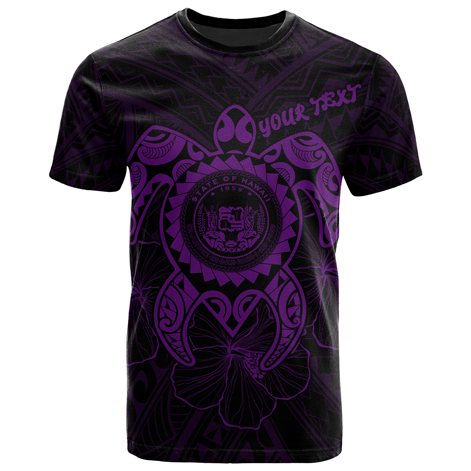 Hawaii Polynesian Custom T Shirt Vintage Polynesian Turtle (Purple) Unisex Purple - Polynesian Pride