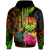 Tahiti Polynesian Custom Zip up Hoodie Hibiscus and Banana Leaves Unisex Reggae - Polynesian Pride