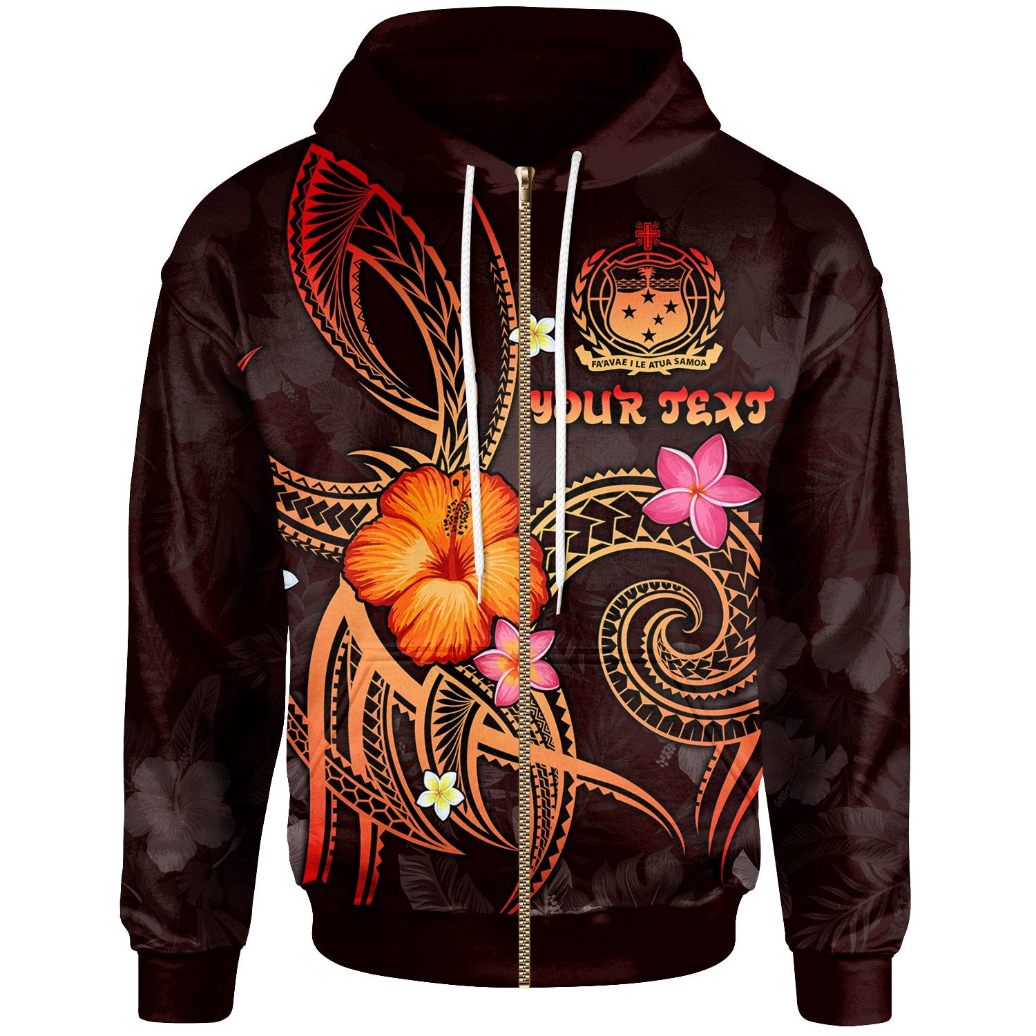 Polynesian Hawaii Custom Zip up Hoodie Legend of Samoa (Red) Unisex Red - Polynesian Pride