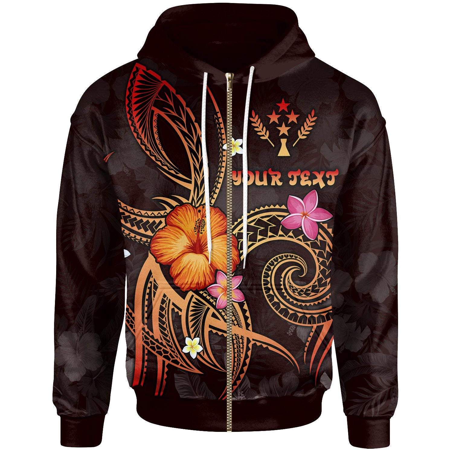 Kosrae Polynesian Custom Zip up Hoodie Legend of Kosrae (Red) Unisex Red - Polynesian Pride