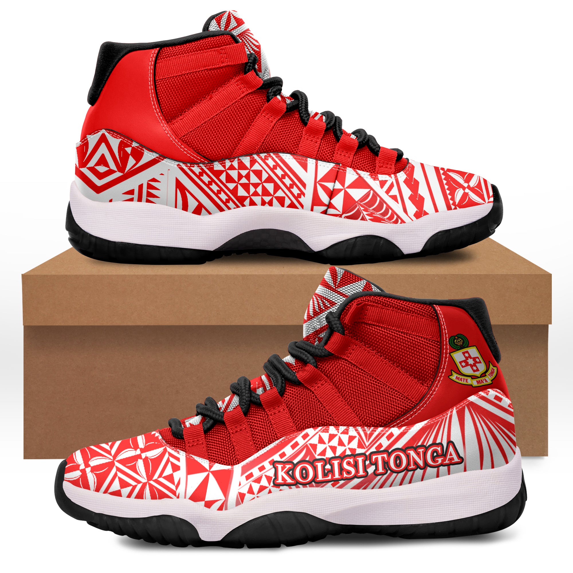 Kolisi Tonga Sneaker J.11 Style No.2 LT6 Red - Polynesian Pride