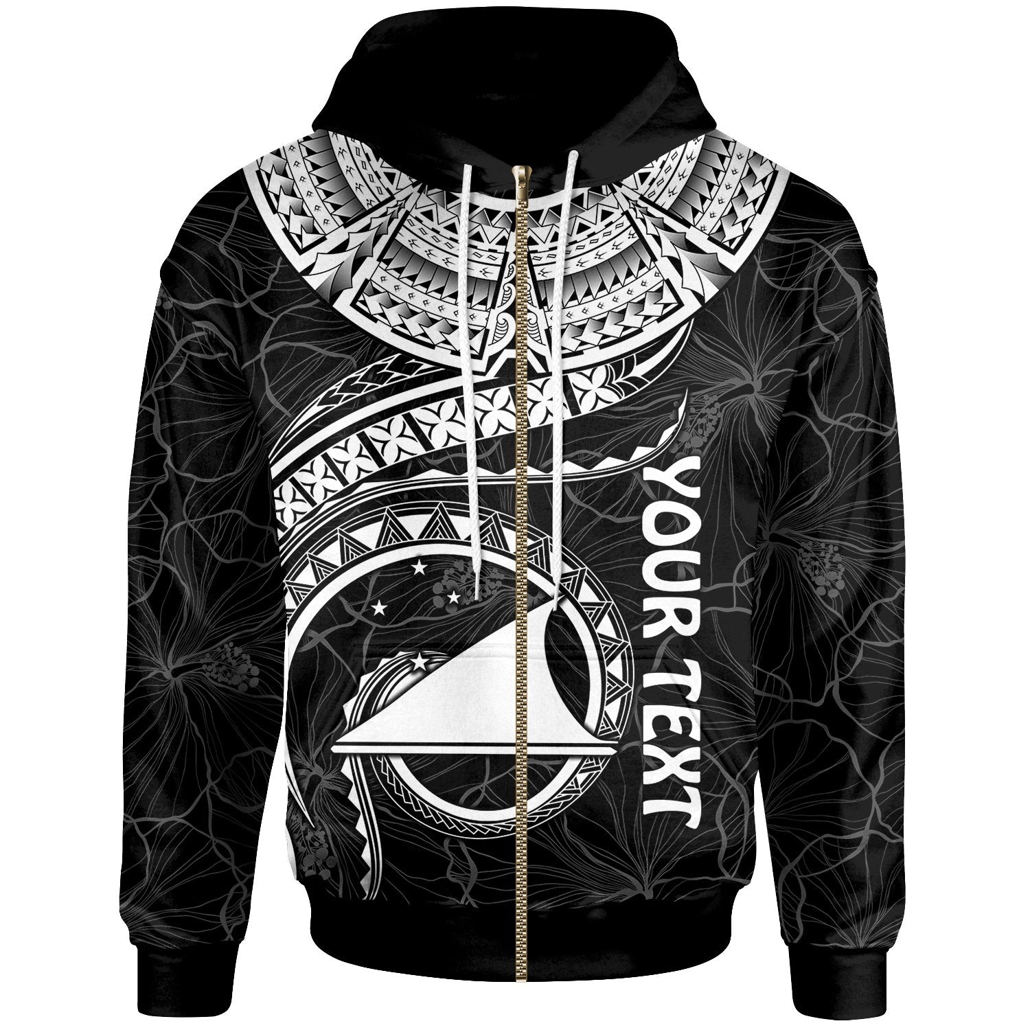 Tokelau Polynesian Custom Zip up Hoodie Tokelau Waves (White) Unisex White - Polynesian Pride