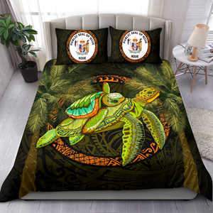 Niue Bedding Set - Polynesian Turtle Palm Tree Green - Polynesian Pride