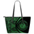 Hawaii Coat Of Arms Polynesian Large Leather Tote - Circle Style - Green Green - Polynesian Pride