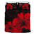 Hawaiian Hibiscus Black And Red Bedding Set Black - Polynesian Pride