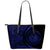 Hawaii Coat Of Arms Polynesian Large Leather Tote - Circle Style - Blue And Black Blue - Polynesian Pride