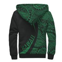 Kanaka Hawaii Map Green Polynesian Sherpa Hoodie - Circle Style AH - Polynesian Pride