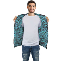 Turquoise Polynesian Inside Print Zip Hoodie - Polynesian Pride